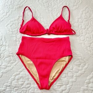 Old Navy 2 piece swimsuit size large, coral orange